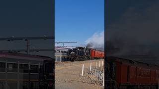 Steam Train with K183 amp K190 passing the Shepparton Rail Stabling Yards on a Steamrail run train [upl. by Attwood534]