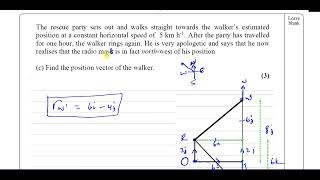 Edexcel 667701 M1 GCE June 2001 Q7 Vectors Bearings Velocity [upl. by Kata]