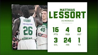 Monaco  Panathinaikos 9091 Mathias Lessort 16 Points  4 Rebounds [upl. by Aiekat]