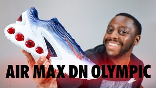 Nike Air Max DN Olympic Team USA 🇺🇸 On Foot Sneaker Review QuickSchopes 711 Schopes FV2250 100 [upl. by Syhr]