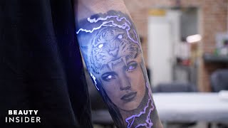 Tattoo Artist Specializes In Realistic UVLight Tattoos  Beauty Insider [upl. by Sirotek442]