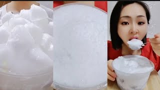 ASMR ICE EATING  BOWL WHITE FROST ❄️ iceeating iceasmr asmr freezerfrost [upl. by Pandora]