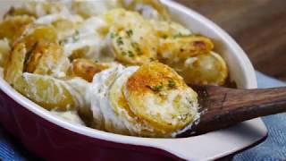 How to Make the BEST EVER White Cheddar Fondue Potatoes [upl. by Suolhcin]