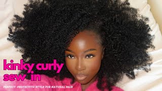 OMG This Is My Hair IDC Kinky Curly Hair Sew  Queen Weave Beauty  2023  aakubii [upl. by Oinigih]