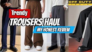 Off Duty korean Pants Review  Trousers Haul for Men  Try on Haul [upl. by Diantha]