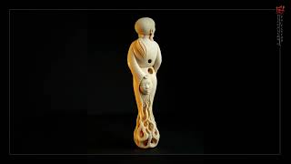 quotПризрак с маской Коомотэquot Netsuke  Нэцкэ Кость  бивень мамонта 9 х 24 см [upl. by Ahsinik]