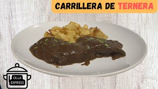 CARRILLERA de TERNERA al VINO TINTO en OLLA EXPRESS sencilla de preparar  Jugoso y sabroso [upl. by Ellan331]