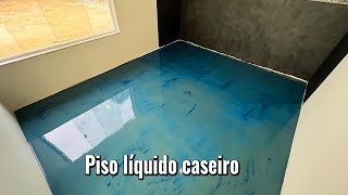 FAÇA VOCE MESMO PISO LIQUIDO PIGMENTADO COM AUTONIVELANTE FICOU INCRÍVEL [upl. by Enialb]