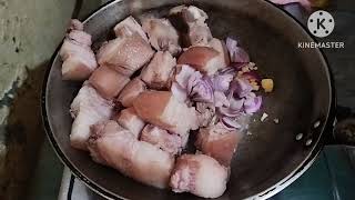 BINAGOONGANG LIEMPO NG BABOY NILAGYAN NG TALONGvlog349togongchannel [upl. by Heindrick]