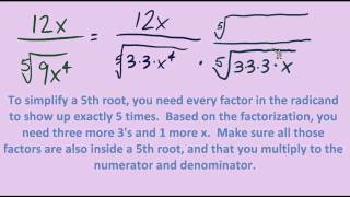 Rationalizing the Denominator for a 5th root [upl. by Geldens]