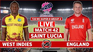 ICC T20 World Cup 2024 Live England vs West Indies Live  ENG vs WI Live Scores amp Commentary [upl. by Welsh687]