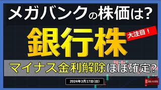 【メガバンク】24317日 銀行株 日銀金融政策決定会合前にして大注目！！ [upl. by Santa76]