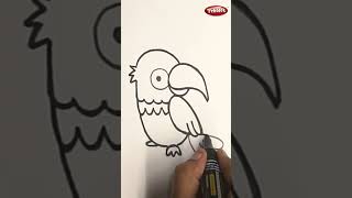 How to Draw a Woodpecker I Bird I Colorful Sparrow I shorts15 [upl. by Bensky197]