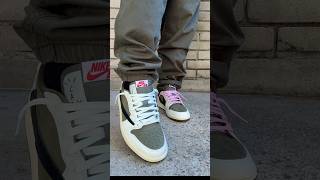 Travis Scott medium olives on feet FULL REVIEW ON CHANNEL grailed travisscott jordan1 nike [upl. by Ludwigg]