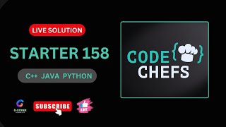 LIVE CODECHEF CONTEST 158  ALL SOLUTION  STARTERS 158  CODECHEF JAVA  C  C  PYTHON [upl. by Arednaxela331]