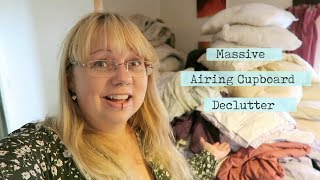 Massive declutter amp organising storage in the airing cupboard [upl. by Yelac]