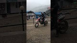 Dirt bike riding in snowfall nepal nepalisong rukummaikot nepal dirtbike snowfall bikeshort [upl. by Oramlub]