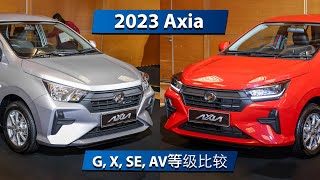 2023 Perodua Axia  G RM386k vs X RM40k vs SE RM44k vs AV RM495k [upl. by Had944]