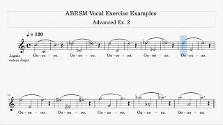 Warmup Vocal Exercises Ex2  ABRSM Advanced  120 bpm  SingAlong [upl. by Oloapnaig]