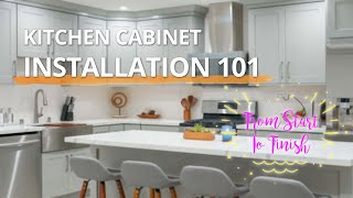 Cabinet Installation 101  How To Install New Kitchen Cabinets From Beginning To End [upl. by Nesline]