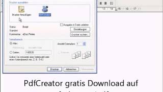 PdfCreator kostenlos downloaden und installieren gratis Deutsche Anleitung [upl. by Ycram]