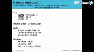 Napędy optyczne i płyty  typy  opis  CompTIA A [upl. by Gazo]