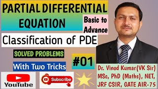 Classification of Partial Differential Equations in Hindi  PDE Classify  Classsification of PDE [upl. by Llessur]