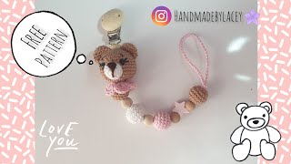 How To Make Pacifier Clip  TUTORIAL  Emzik Zinciri [upl. by Portuna]