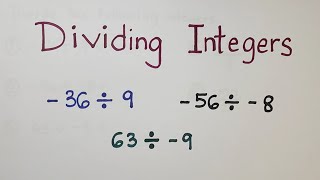 How to Divide Integers with Same and Different Signs [upl. by Ycniuqal]