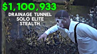 GTA Online  Cayo Perico Heist Drainage Tunnel Approach Solo Stealth  Elite 1100933 [upl. by Ettevram]