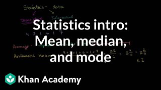 Statistics intro Mean median and mode  Data and statistics  6th grade  Khan Academy [upl. by Ragas499]