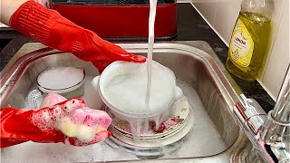 ASMR Washing Dishes In Rubber Gloves 💕 [upl. by Boorman]