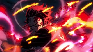 Demon Slayer  Tanjiro vs uppermoon 4 Hinokami Kagura Dragon Sun Halo Head Dance [upl. by Nitram]