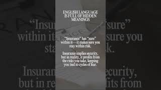 Deeper meaning of the word INSURANCE redditstories spiritualawakening spiritualgrowth lifestyle [upl. by Harrie]