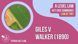 Giles v Walker 1890  ALevel Law  Key Case Summaries  Tort Law [upl. by Bechler]