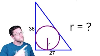 finding the radius of a circle inscribed in a right triangle [upl. by Philbert498]