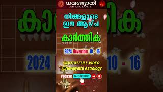 വാരഫലം  കാർത്തിക  2024 November 10  16 [upl. by Lorenzo]