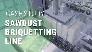 Briquetting line sawdust  Wood briquette machine case study [upl. by Yhprum]