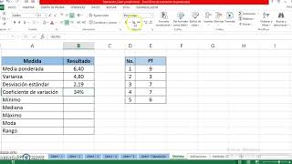 Cómo calcular medidas estadísticas en Excel [upl. by Gotcher]