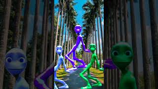 Green alian Vs Blue Pasita Vs pink pasita Vs Green alian just dance challenge shortscomedyalien [upl. by Tiffa]