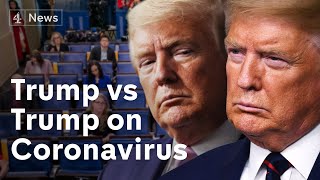 Trump vs Trump on Coronavirus the US Presidents changing tone in just a few weeks [upl. by Eveneg150]