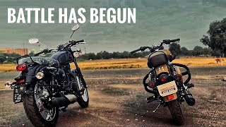 Benelli imperiale 400 vs royal enfield classic side by side cinematic shots [upl. by Sheets]