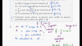 fonction • exercice pour comprendre image • antécédent • notation f   • troisième seconde [upl. by Malan]