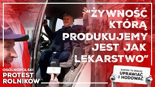 rolnik 🚜 na proteście żywność którą produkujemy jest jak lekarstwo rolnictwo rolnicy [upl. by Berrie331]