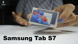 SAMSUNG TAB S7 Unboxing mini  MINI TABLET  samsung S7 tab cardboard [upl. by Photina]