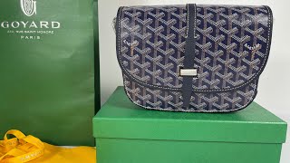 Goyard Belvedere Pm Bag Navy Blue High Quality CanvasCowhide Messenger Bag Unboxing [upl. by Encratia112]