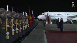 Arrivo del Presidente Mattarella in visita ufficiale nella Federazione Russa [upl. by Loria]