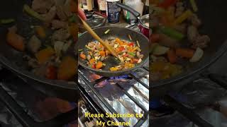 Pan Frying Beef with Vegetables [upl. by Iver]