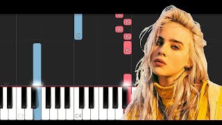 Billie Eilish  Bellyache Piano Tutorial [upl. by Osnofledi]