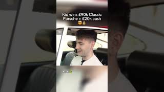 Kid wins £90k Classic Porsche 911  £20k cash 🤯💰 [upl. by Limbert]